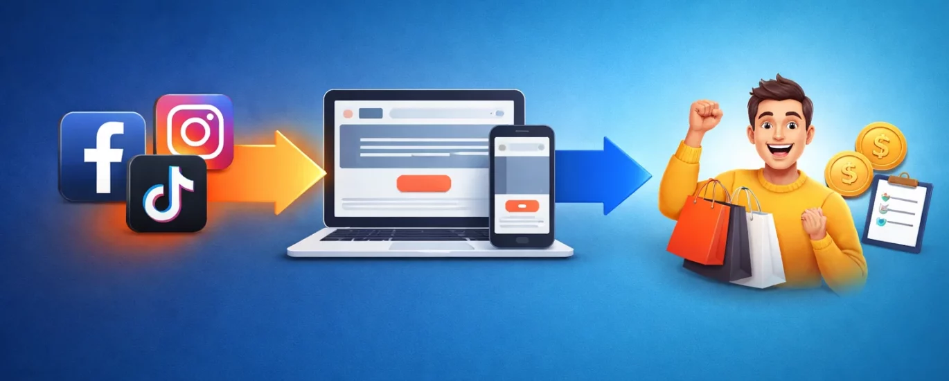 Illustration du processus pour trouver des clients en Tunisie grâce aux réseaux sociaux et au marketing digital